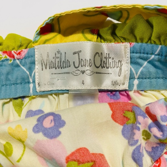 Matilda Jane yellow floral blouse with straps and one button back. - Picture 6 of 6